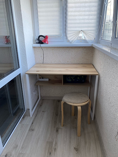 Письменный стол Клер Лофт дуб делано светлый / белый матовый фото покупателя 52