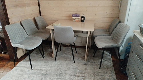 Стул на металлокаркасе Седа К латте / черный фото покупателя 286