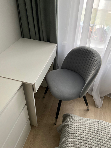 Стул на металлокаркасе Gabi dark beige / black / silver фото покупателя 820