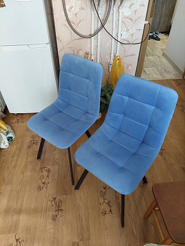 Стул на металлокаркасе Чилли синий / белый фото покупателя 765