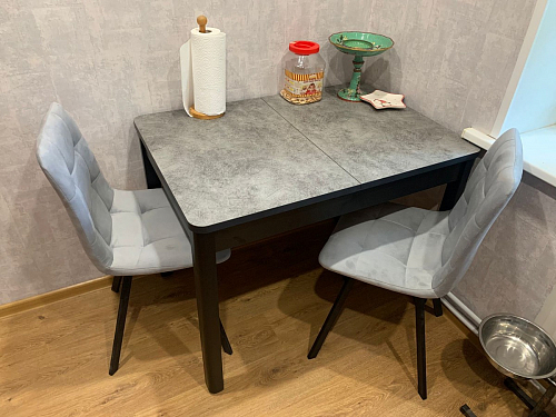 Стул на металлокаркасе Чилли черный / зеленый фото покупателя 885