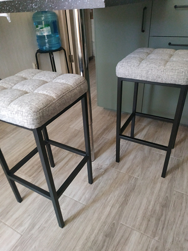 Барный стул Лофт ткань канди грей / черный матовый фото покупателя 307