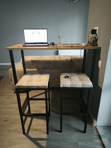 Барная стойка Дилан Лофт 120х40х98 дуб делано темный фото покупателя 83