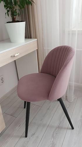 Стул на металлокаркасе Gabi 1 light purple / black / gold фото покупателя 230