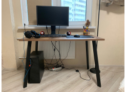 Стол Тринити Лофт 120 32 мм бетон / черный матовый фото покупателя 303