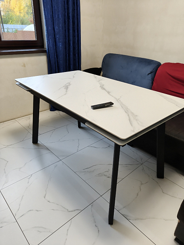 Керамический стол Норман 140(200)х80 серый мрамор larka grey / черный фото покупателя 36