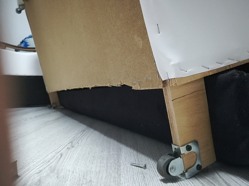 Диван Меркурий прямой рогожка серый / эко кожа черный со спальным местом 160 см фото покупателя 11