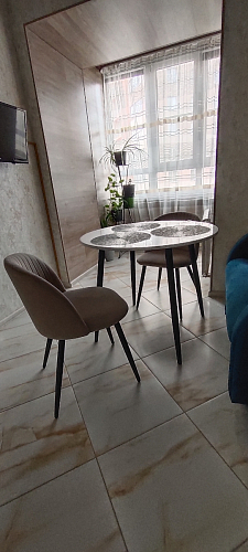 Стул на металлокаркасе Gabi dark beige / black / silver фото покупателя 523