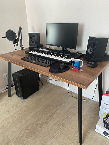 Стол Тринити Лофт 120 32 мм бетон / черный матовый фото покупателя 48