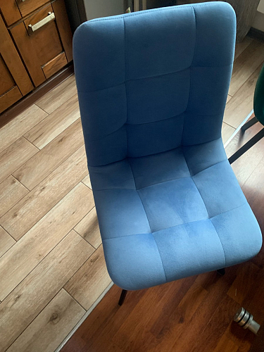 Стул на металлокаркасе Чилли К светло-серый велюр / черный каркас фото покупателя 939