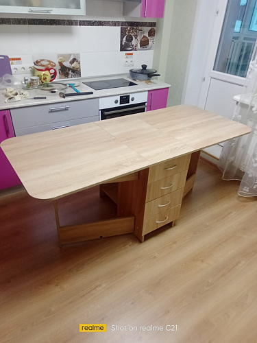 Стол-книжка Глория 606 М с ящиками дуб сонома фото покупателя 60