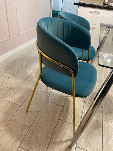 Стул на металлокаркасе Kamelia голубой / голубой / золотой фото покупателя 27