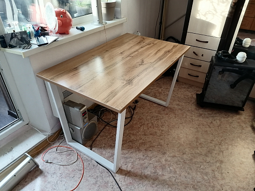 Деревянный стол Лота Лофт 120х75 белый матовый / дуб крафт золотой фото покупателя 52