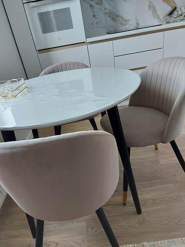 Стул на металлокаркасе Gabi dark beige / black / silver фото покупателя 28