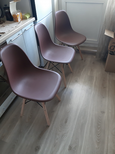 Пластиковый стул Eames PC-015 серо-голубой / дерево фото покупателя 264