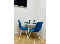 Стул на металлокаркасе Чилли синяя ткань / белый фото покупателя 358