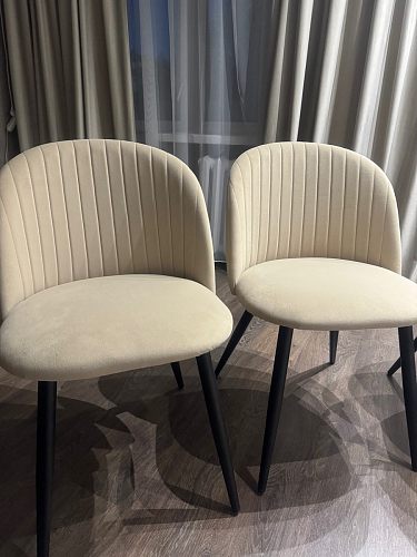 Стул на металлокаркасе Gabi dark beige / black / silver фото покупателя 577