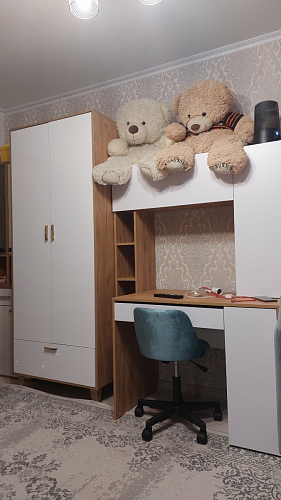 Письменный стол Комфорт 12.71 дуб золотой craft / белая аляска фото покупателя 100