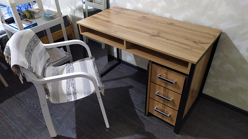 Письменный стол Леон Лофт бетон / черный матовый фото покупателя 166