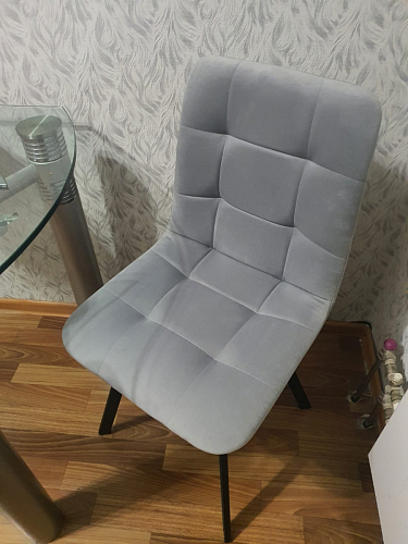 Стул на металлокаркасе Чилли К темно-серый (velutto 32) / черный фото покупателя 579