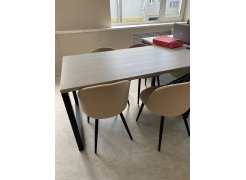 Стул на металлокаркасе Gabi 1 бежевый / черный с серебряными наконечниками фото покупателя 249