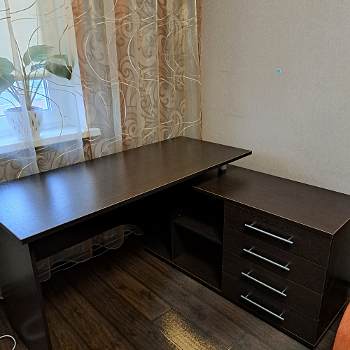 Компьютерный стол КСТ-109П правый дуб сонома / белый фото покупателя 7