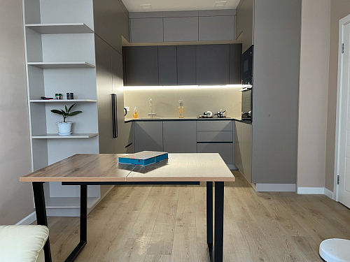 Деревянный стол Лота Лофт 140х80 черный матовый / бетон светлый фото покупателя 576