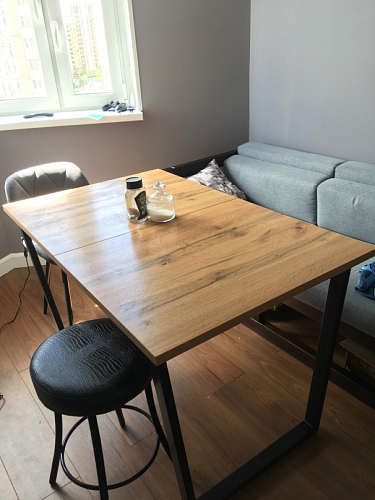 Деревянный стол Лота Лофт 140х80 черный матовый / бетон светлый фото покупателя 45