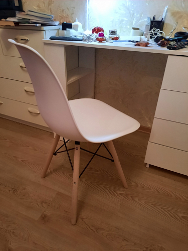 Пластиковый стул Eames PC-015 серо-голубой / дерево фото покупателя 51