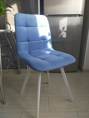 Стул на металлокаркасе Чилли синяя ткань / белый фото покупателя 109