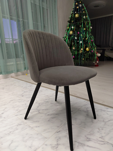 Стул на металлокаркасе Gabi 1 темно-серый / черный фото покупателя 56