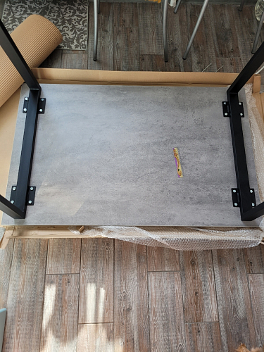 Стол Лота Лофт 120 32 мм бетон / черный матовый фото покупателя 160