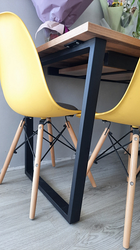 Стол Лота Лофт 140 25 мм черный матовый / бетон фото покупателя 487