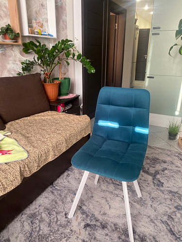 Стул на металлокаркасе Чилли бирюзовый / черный фото покупателя 1319