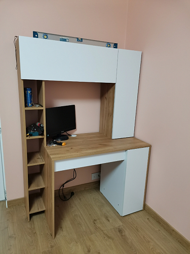 Письменный стол Комфорт 12.71 дуб золотой craft / белая аляска  - Уцененный экземпляр фото покупателя 161