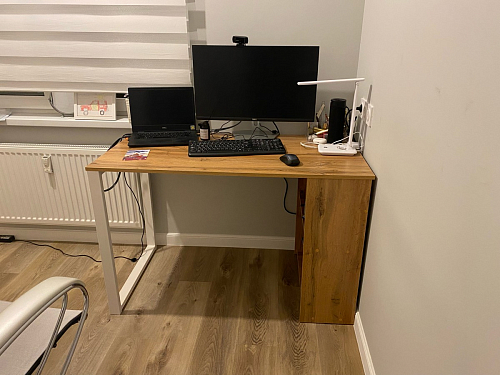 Письменный стол Битти Лофт 116х60х75 дуб вотан / белый матовый фото покупателя 70