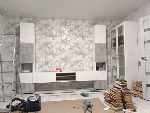 Модульная гостиная Лонгфорд комплектация 1 белый / бетон светлый фото покупателя 10