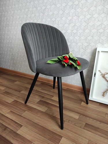 Стул на металлокаркасе Gabi 1 light purple / black / gold фото покупателя 14