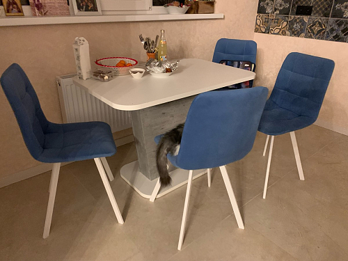 Стул на металлокаркасе Чилли черный / голубой фото покупателя 974