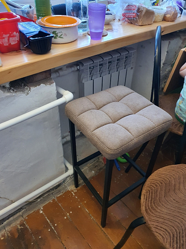 Барный стул Лофт ткань канди грей / черный матовый фото покупателя 235