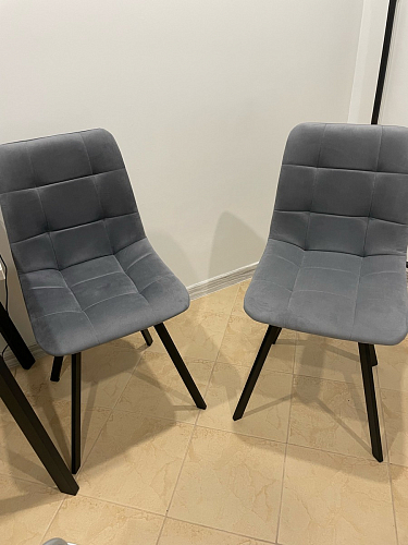 Стул на металлокаркасе Чилли К светло-серый велюр / черный каркас фото покупателя 840