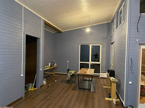 Деревянный стол Лота Лофт 140х80 черный матовый / бетон светлый фото покупателя 81