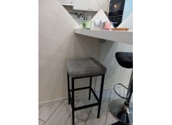 Барный стул Лофт кожзам темно-серый / черный матовый фото покупателя 9