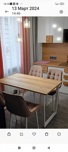 Деревянный стол Барон О 160 х 90 белая пленка шагрень / черный фото покупателя 39