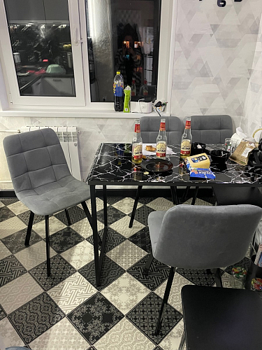 Стул на металлокаркасе Чилли К кирпичный / черный фото покупателя 359