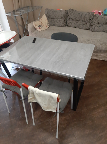 Деревянный стол Лота Лофт 120х75 белый матовый / дуб крафт золотой фото покупателя 556