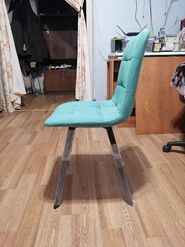 Стул на металлокаркасе Чилли К светло-серый велюр / черный каркас фото покупателя 11