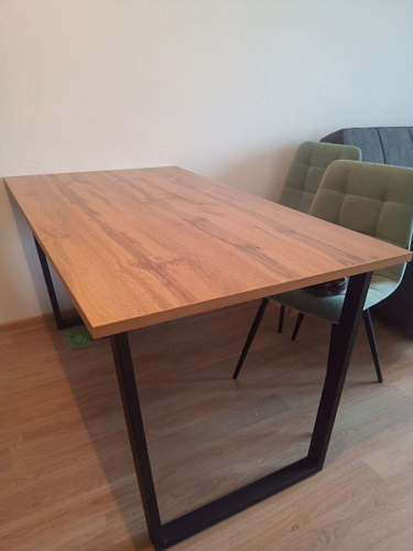 Деревянный стол Лота Лофт 140х80 черный матовый / бетон светлый фото покупателя 153