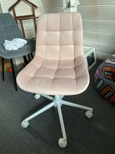 Компьютерное кресло Честер темно-серый велюр velutto 32 / белый фото покупателя 9