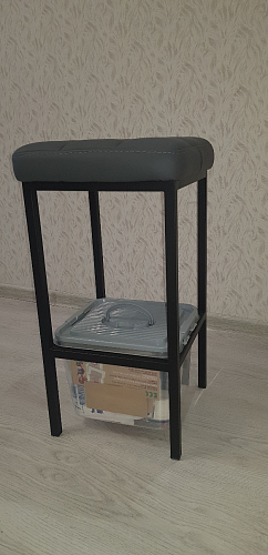 Барный стул Лофт микровелюр катания изумруд / черный матовый фото покупателя 72